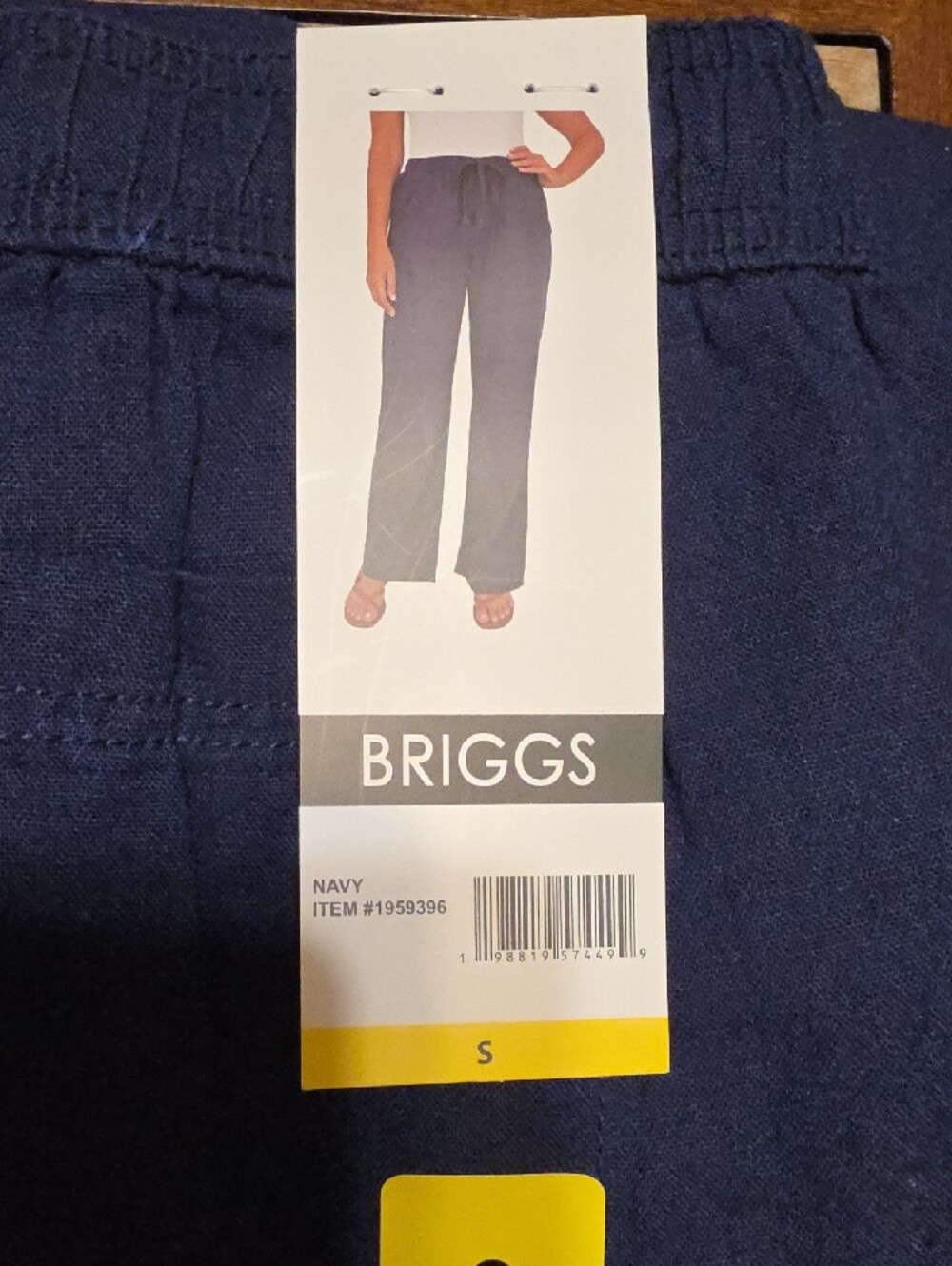 Briggs New York Women's pull-on linen blend pants in navy, size small. - Picture 6 of 6